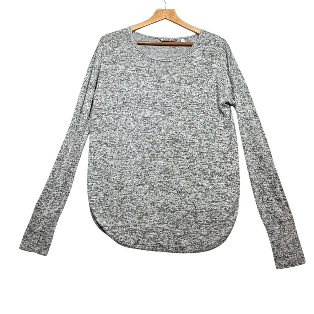 Athleta Lombard Long Sleeve Heather Gray Top Size Small